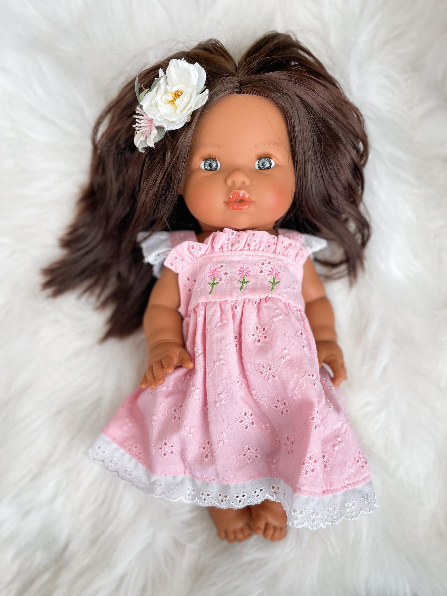 Floral Embroidery Dress- Doll