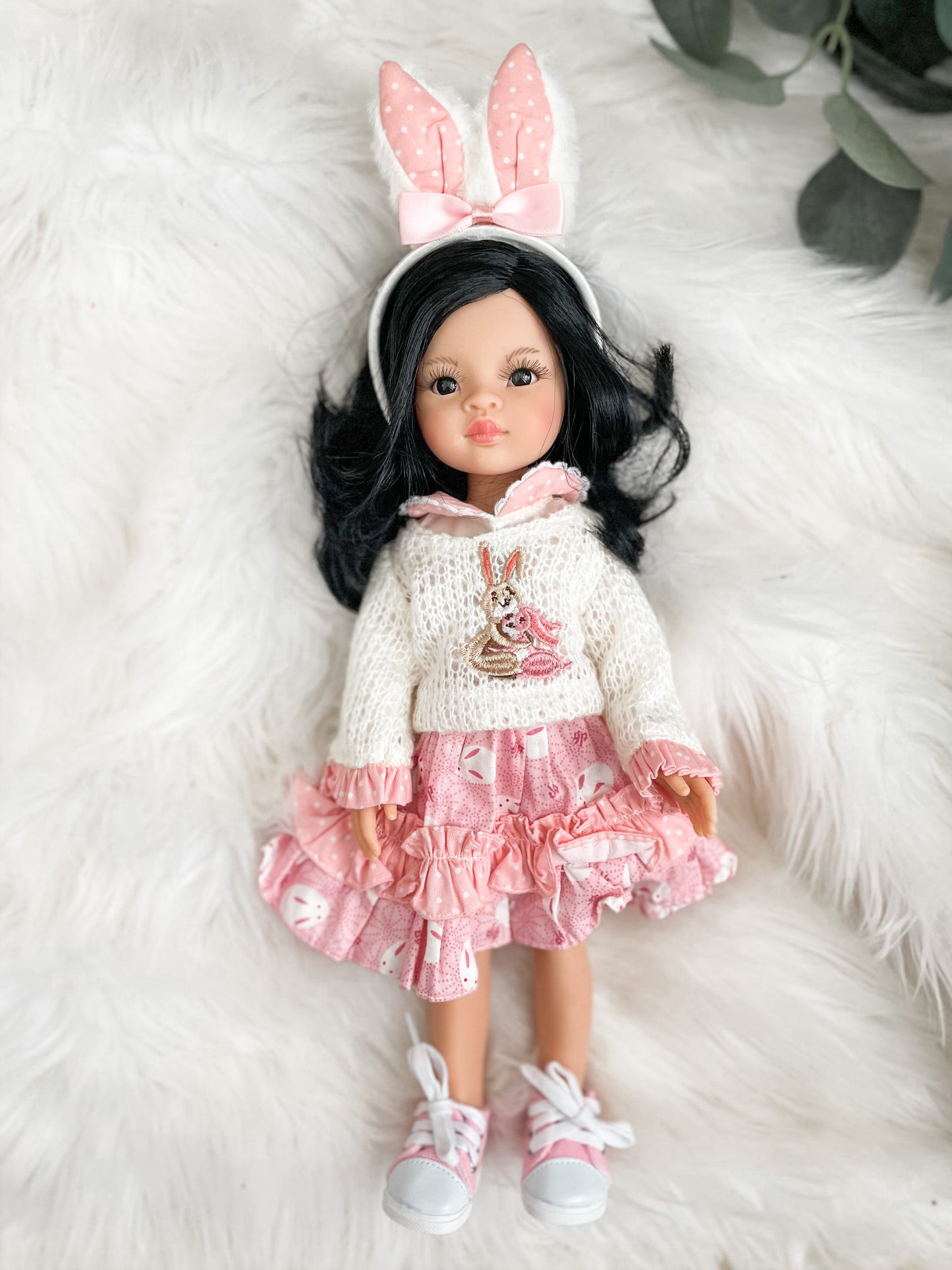 Lei with Easter Bunny Outfit- PR Las Amigas Doll - OOAK