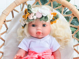 Sage With Boho Tutu Outfit- Mini Colettos Girl Doll - OOAK