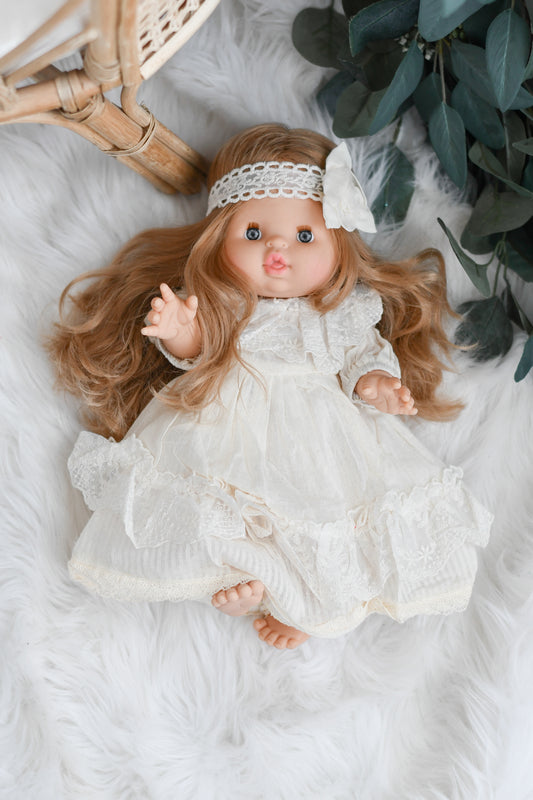 Boho Lace Ruffle Dress - Doll