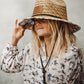 Straw Sun Hat - Wanderlust Charcoal