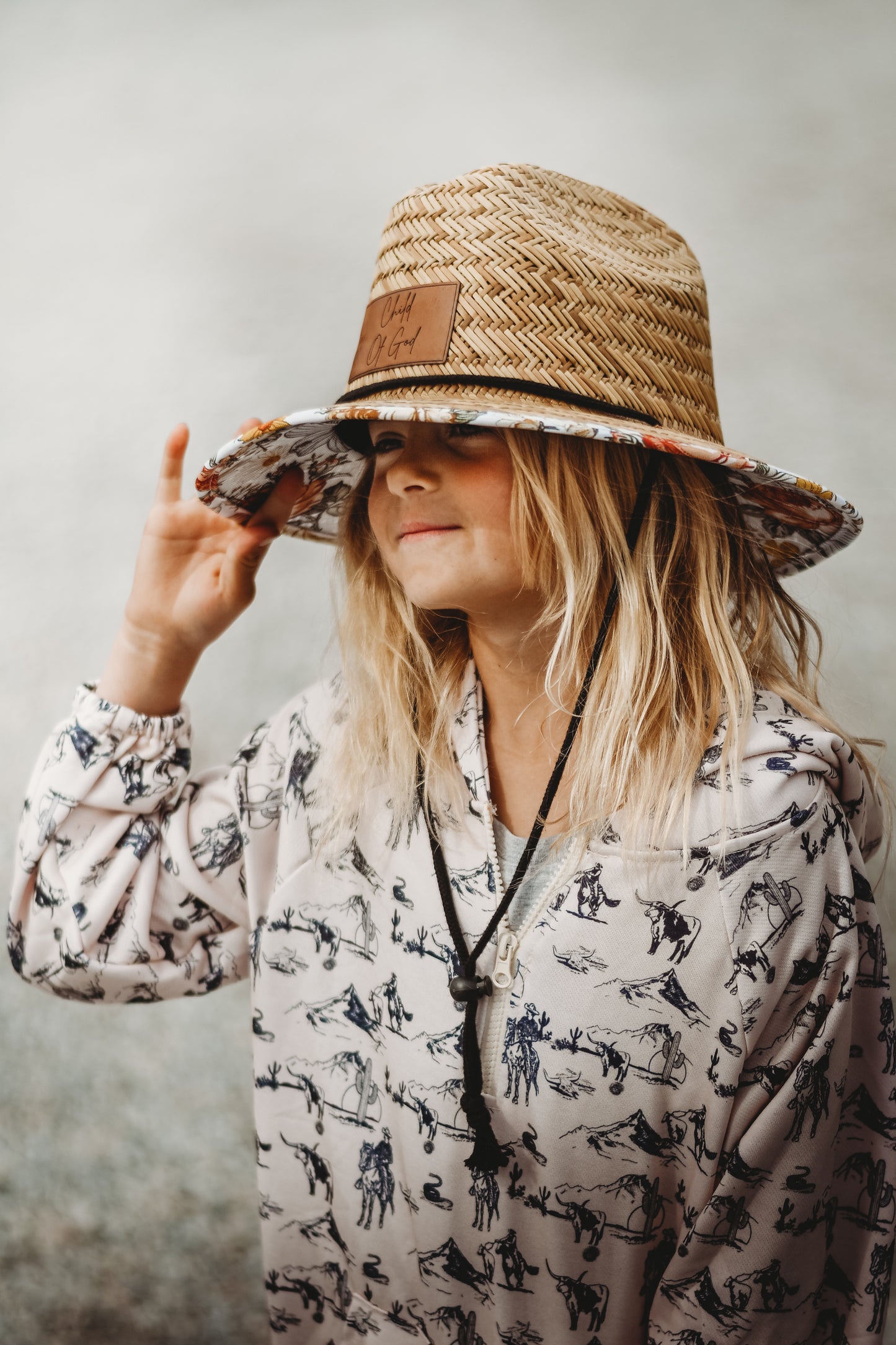 Straw Sun Hat - Wanderlust Charcoal