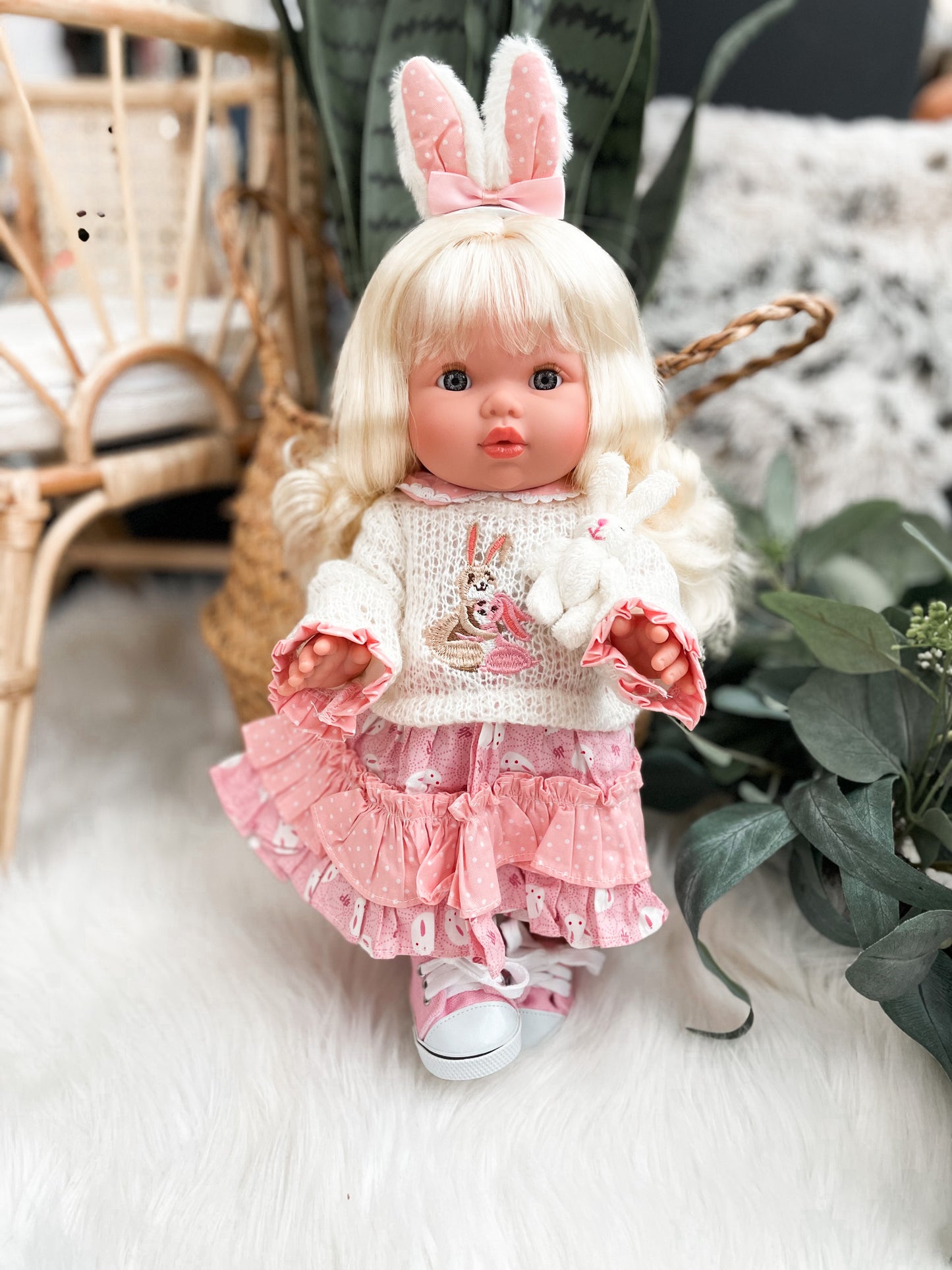 Sage With Easter Bunny Outfit- Mini Colettos Girl Doll - OOAK