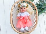 Sage With Boho Tutu Outfit- Mini Colettos Girl Doll - OOAK