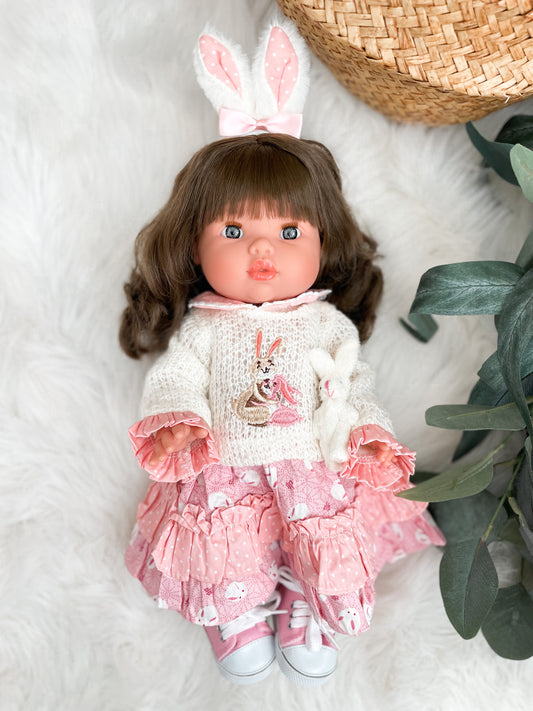 Aria With Easter Bunny Outfit- Mini Colettos Girl Doll - OOAK