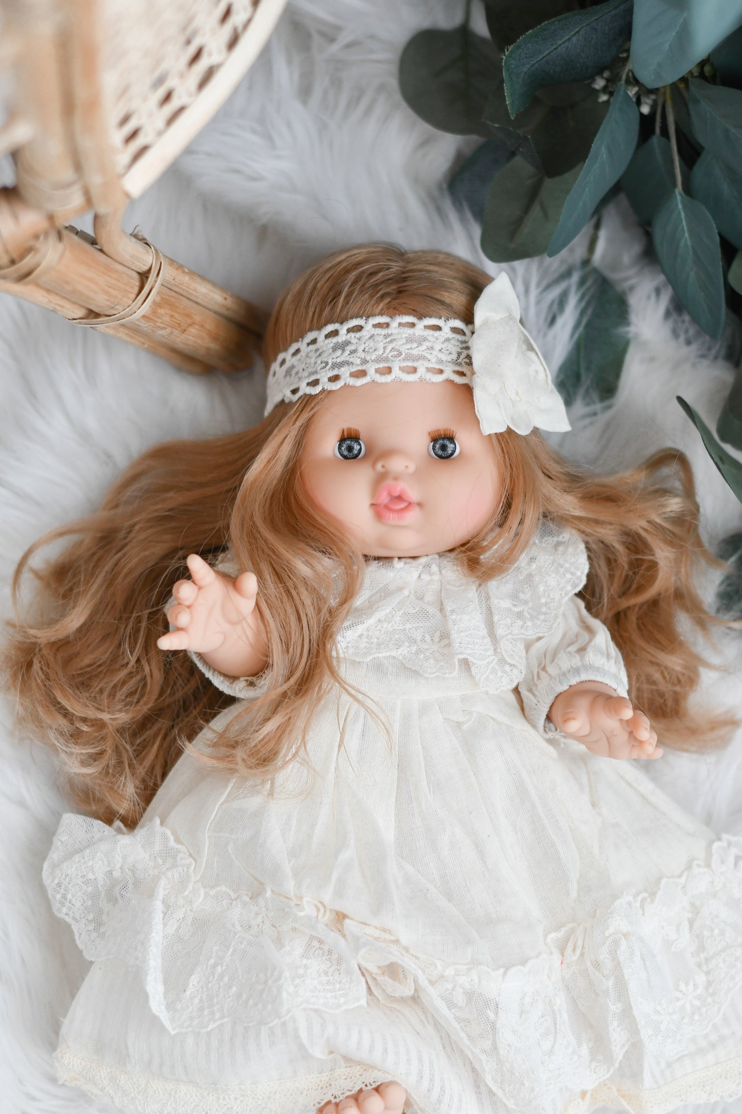 Boho Lace Ruffle Dress - Doll