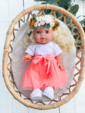 Sage With Boho Tutu Outfit- Mini Colettos Girl Doll - OOAK