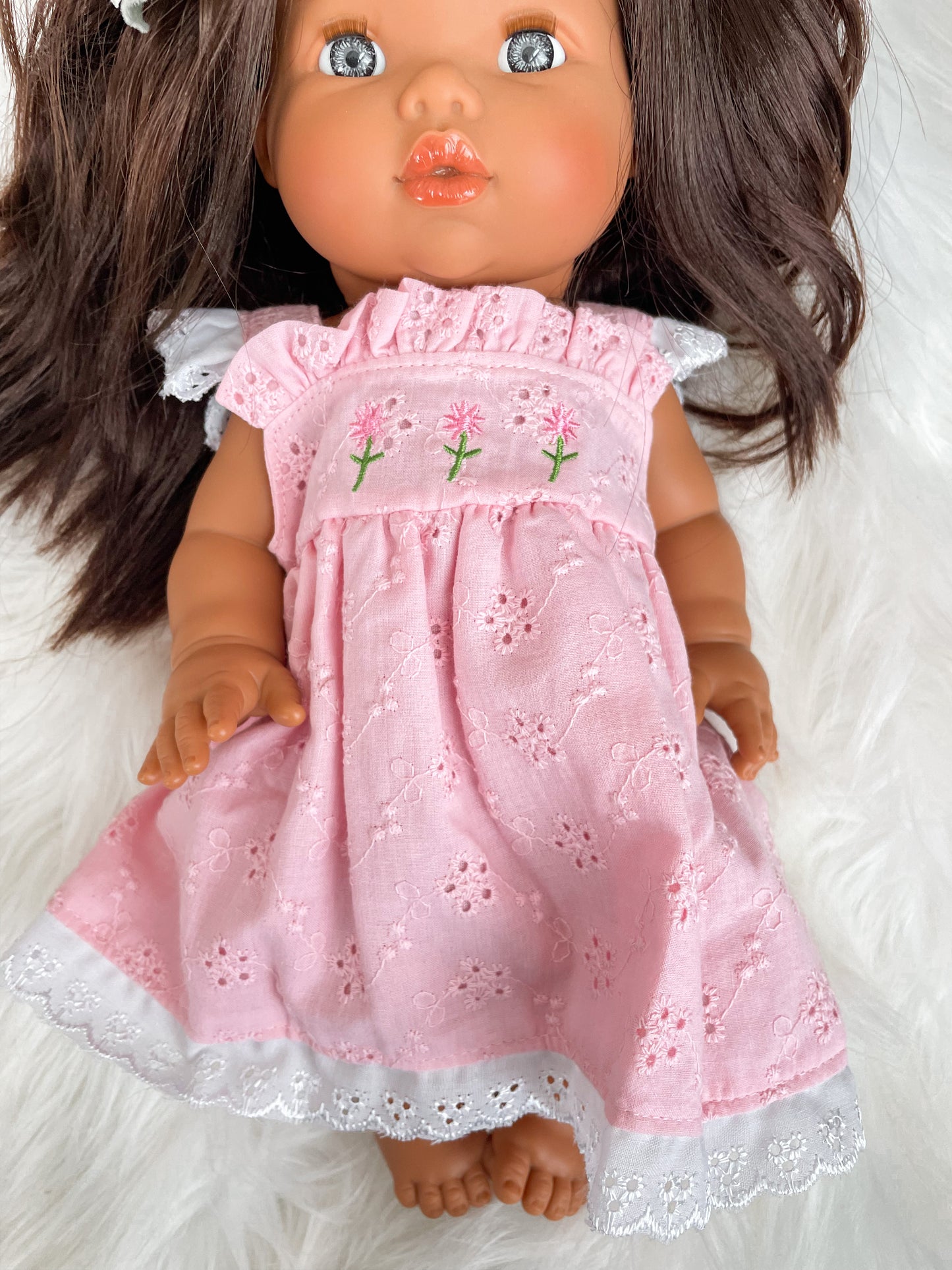 Floral Embroidery Dress- Doll