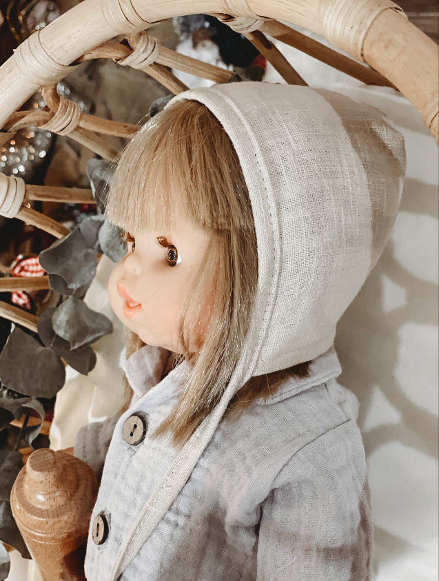 Cream Linen Bonnet - DOLL