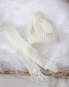 Ivory Knit Hat & Scarf - DOLL