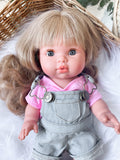 Denim Cuffed Overalls - Doll