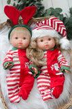 Candy Cane Santa Hat & Scarf Set - DOLL