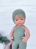 Knit Overall & Cap Set- DOLL