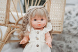 Cream Ecru Dress with Buttons - Doll