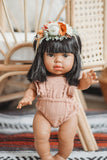 Dusty Rose Gauze Romper - Doll