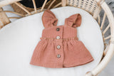 Dusty Clay Dress with Buttons - Doll