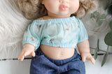 Blue Floral Crop Top - Doll