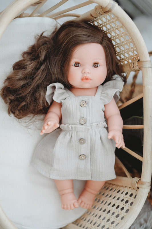 Dove Dress with Buttons - Doll