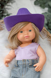 Purple Cowboy / Cowgirl Hat - Doll