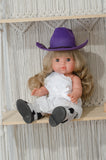 Purple Cowboy / Cowgirl Hat - Doll