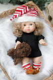 Candy Cane Santa Hat & Scarf Set - DOLL