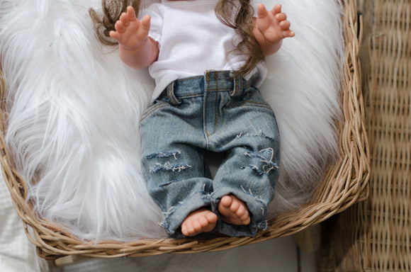 Denim Distressed Pants - Doll