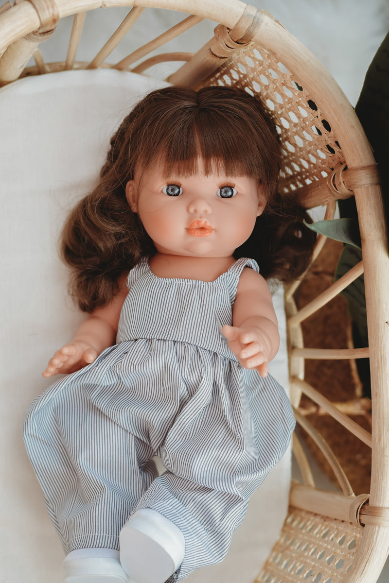 Stripe Pinafore Overall Romper- DOLL