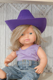 Purple Cowboy / Cowgirl Hat - Doll