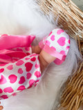 Pink Heart Satin Robe & Slippers - DOLL