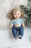 Blue Floral Crop Top - Doll