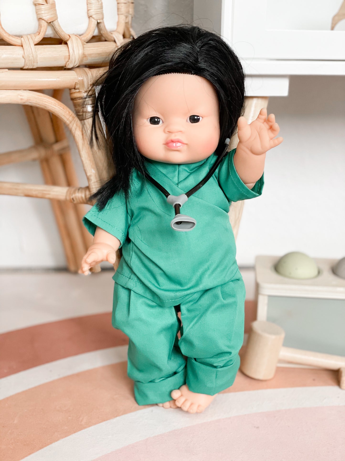 Nurse Scrubs Outfit > Green - DOLL