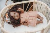 Dusty Clay Dress with Buttons - Doll