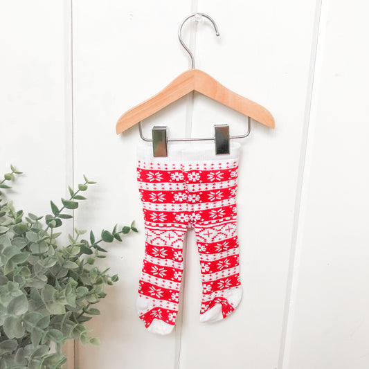 Red/White Snowflake Tights - DOLL