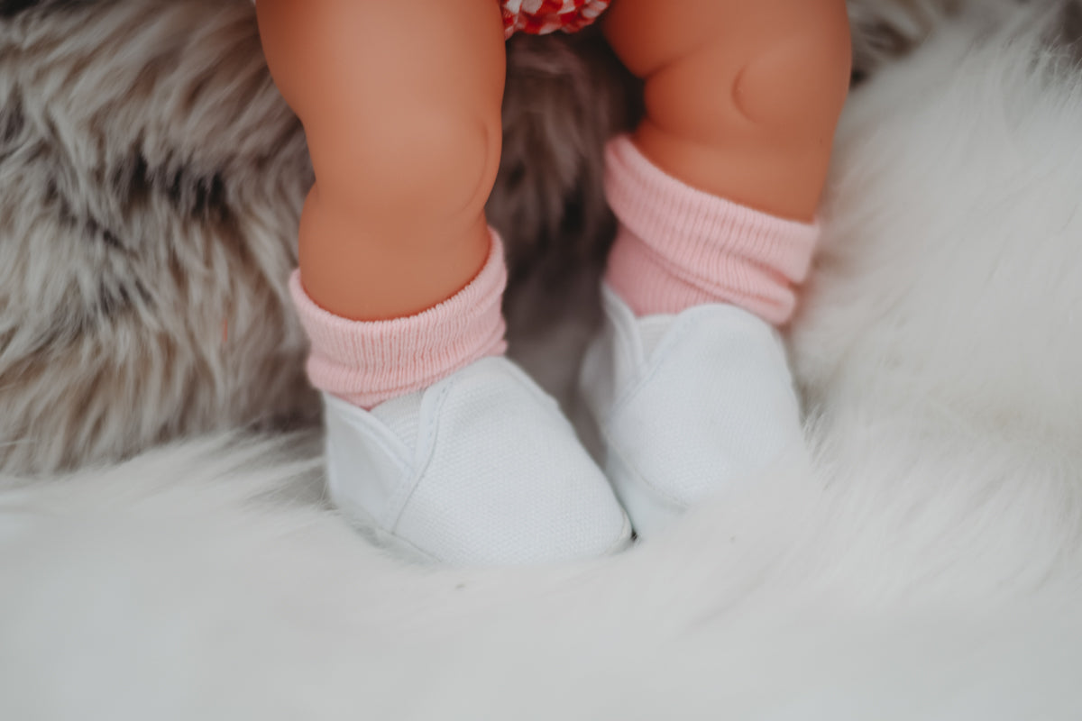 White Slip-On Sneakers - Doll