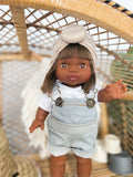 Denim Cuffed Overalls - Doll