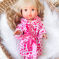 Pink Heart Satin Robe & Slippers - DOLL