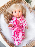 Pink Heart Satin Robe & Slippers - DOLL