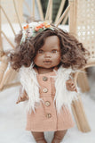 Dusty Clay Dress with Buttons - Doll