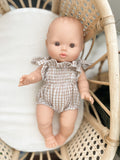 Gingham Bodysuit - Tan + White - DOLL