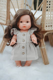 Taupe Dress with Buttons - Doll