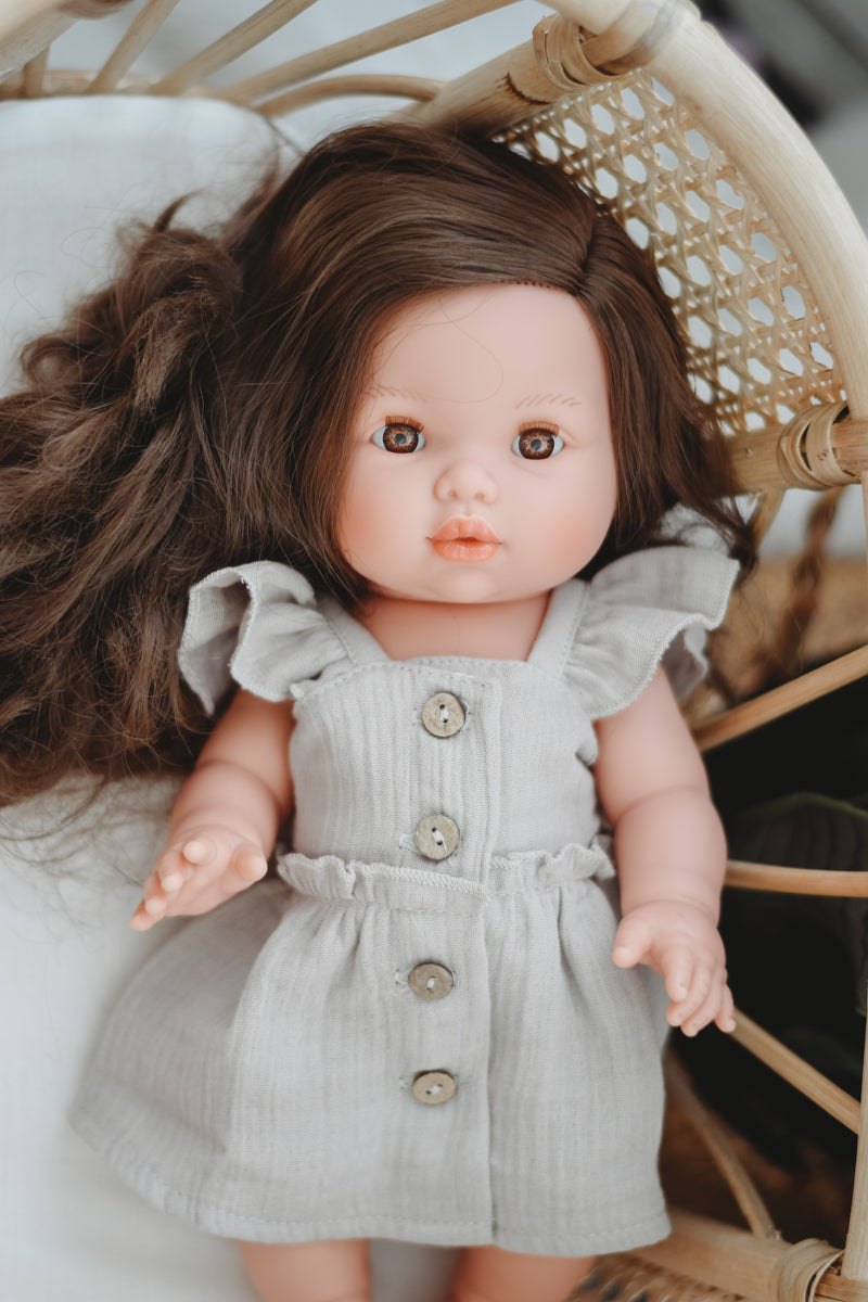 Dove Dress with Buttons - Doll