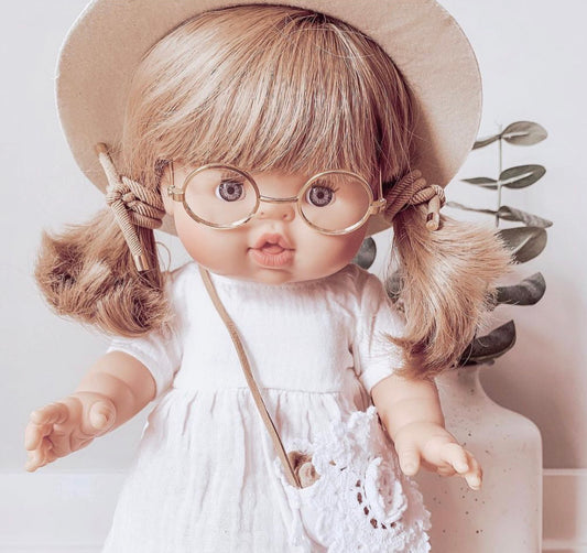 Gold Round Glasses - Doll