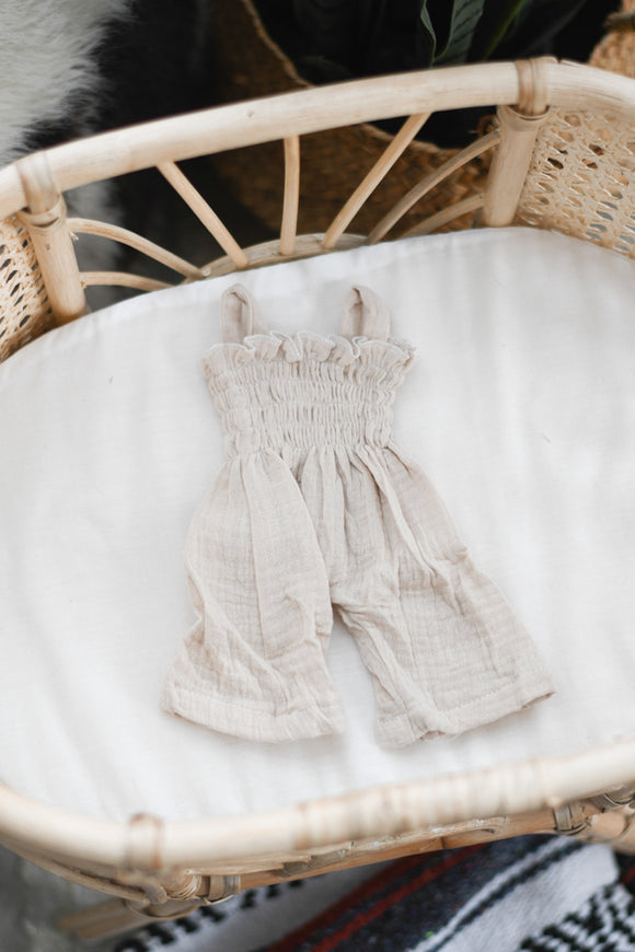 Oatmeal Cookie Gauze Romper - Doll