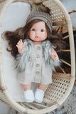 Taupe Dress with Buttons - Doll