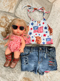 Gingham Bodysuit - Red + White - DOLL