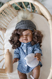 Denim Polka Dot Dress + Purse - DOLL