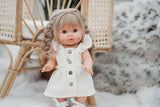 Cream Ecru Dress with Buttons - Doll