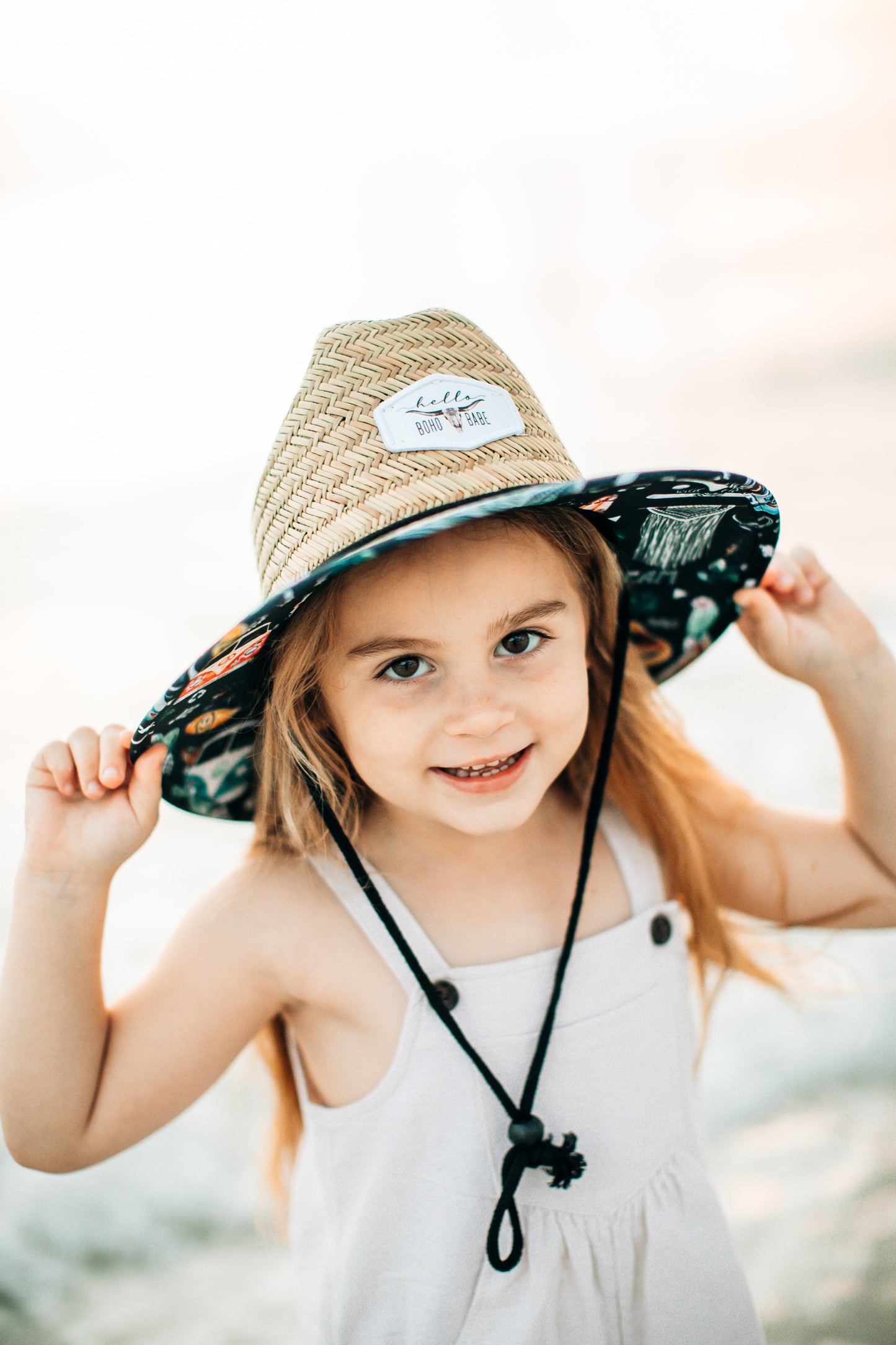 Straw Sun Hat - Wanderlust Charcoal