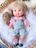 Denim Cuffed Overalls - Doll