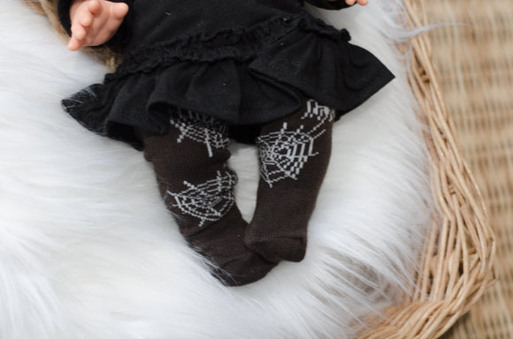 Black Spider Web Tights - Doll